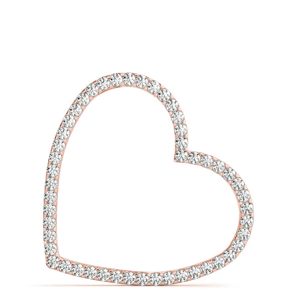 1/2 Ct Diamond Heart Pendant Necklace In 10K Solid Gold