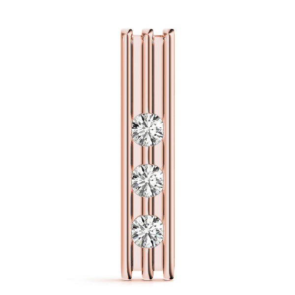 1/2 Ct Diamond 3 Stone Channel Set Pendant In 14K Gold With Box Chain