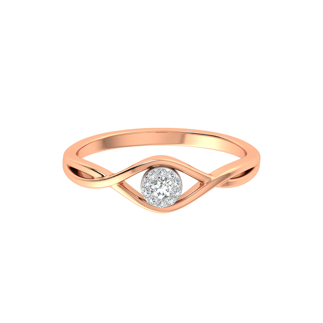 KohinoorGems 0.07Ct Halo Diamond Wedding Band In 14K Solid Gold Women Jewelry