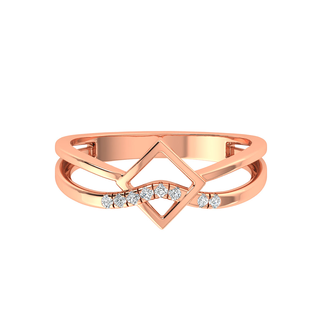 0.07Ct Diamond 14K Gold Wedding Engagement Band Women Jewelry