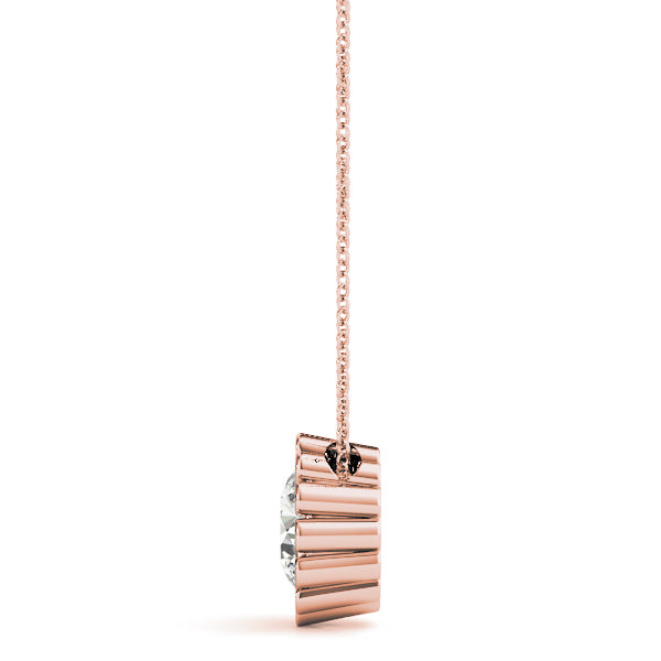 Pendant Necklace 0.50Ct Lab Grown Diamond 14K Gold With Box Chain