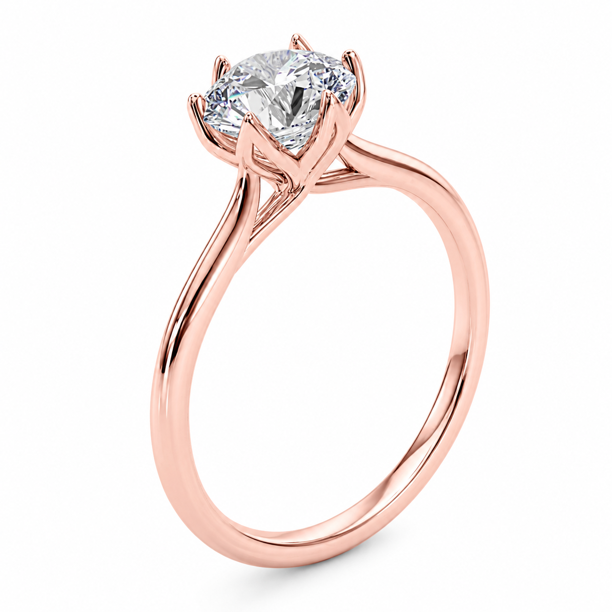 0.33 Ct Lab Grown Diamond Solitaire Engagement Ring in 14K Rose Gold | FG/VVS1 | 2.25g
