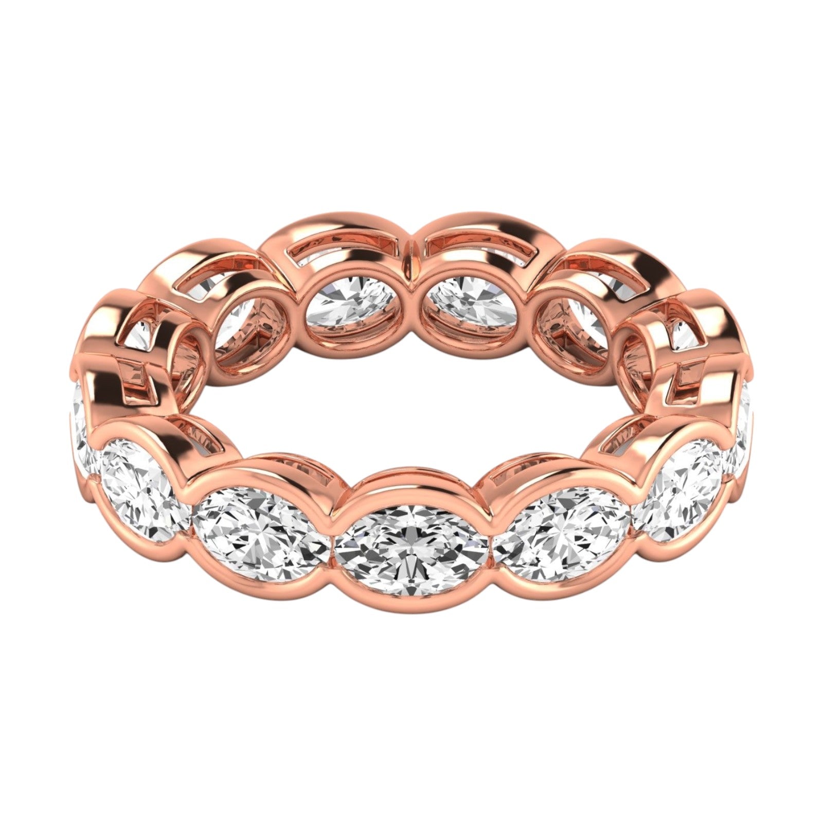 4.00 Ct Oval Diamond Eternity Wedding Band 14K Gold