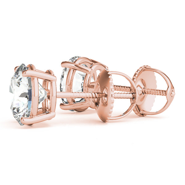 Stud Earrinngs 0.30CT Lab Grown Diamond 14K Gold Screw Back Jewelry