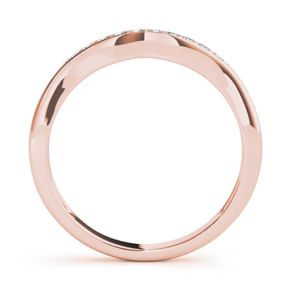 Wedding Band 0.06 Ct Round Diamond In 10K Solid Gold
