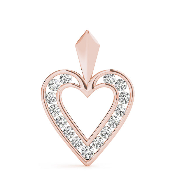 1/4 Ct Diamond Heart Pendant Necklace With Chain In 14K Gold