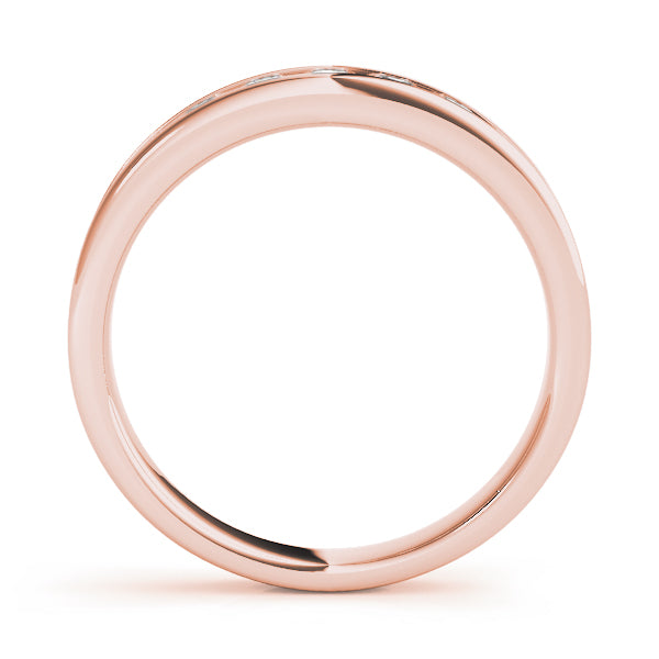 0.45Ct Channel Set Diamond Wedding Band In 14K Rose White & Yellow Gold Jewelry