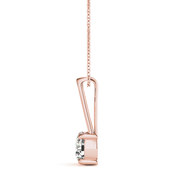 0.65CT FG/VVS1 Lab Grown Diamond 14K Gold Pendant Necklace With 18" Gold Plated 925 Sterling Silver Chain