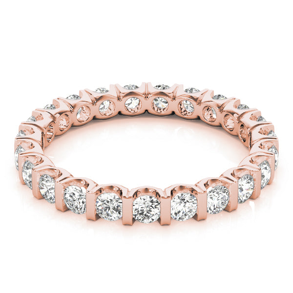 1.15 Ct Channel Set Diamond Eternity Wedding Band in 14k Rose White & Yellow Gold