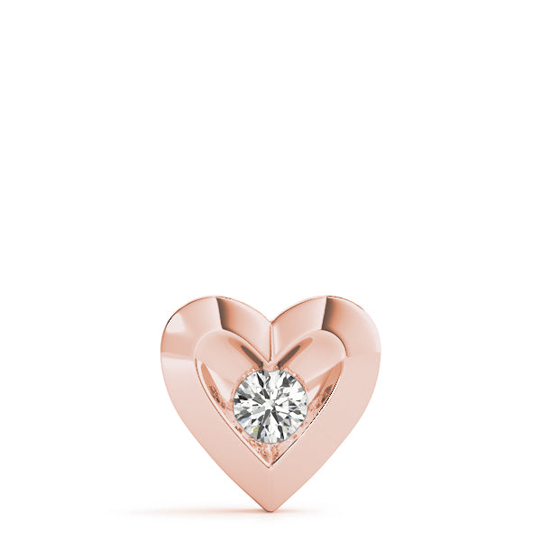 0.10CT Diamond Heart Shape Pendant Necklace In 14K Gold