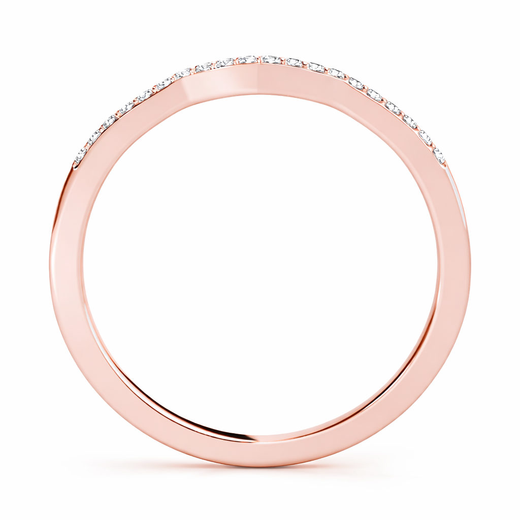 0.10 Ct Lab Grown Diamond Wedding Band – 14K Rose Gold (FG/VVS1)