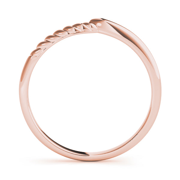 Elegant Twisted Rope Chevron Band in 10K Rose Gold