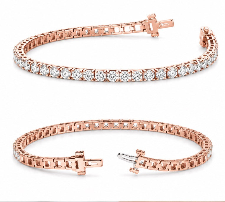 Luxury 2.00CT Lab Grown Diamond Tennis Bracelet in 14K Rose Gold | Fine Jewelry Gift