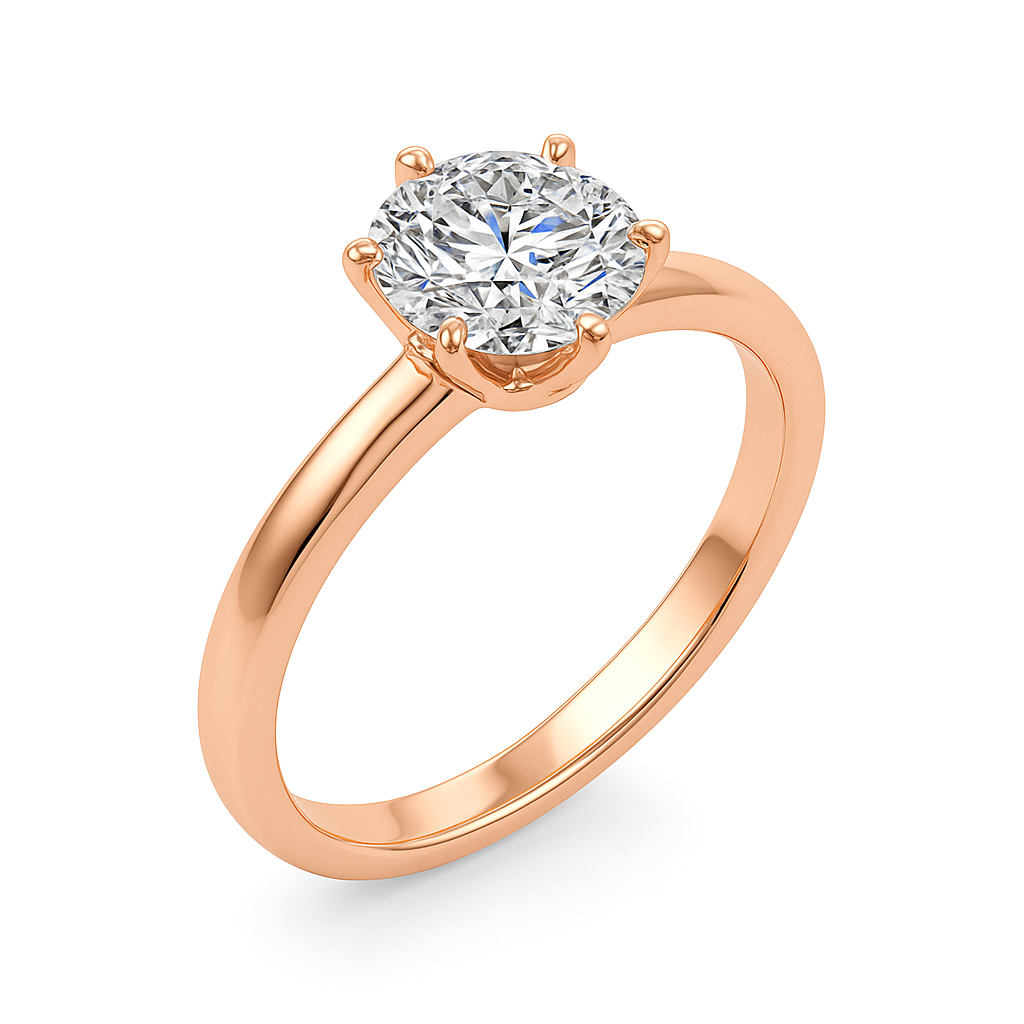 Classic 0.33 Ct Round Diamond Solitaire Ring in 14K Gold