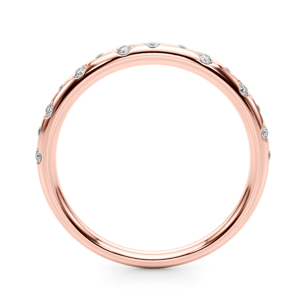 14K Gold 0.07 Ct FG/VVS1 Round Diamond Wedding Band