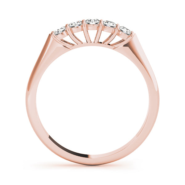 0.30Ct Brilliant Diamond Wedding Band 14K Solid Gold