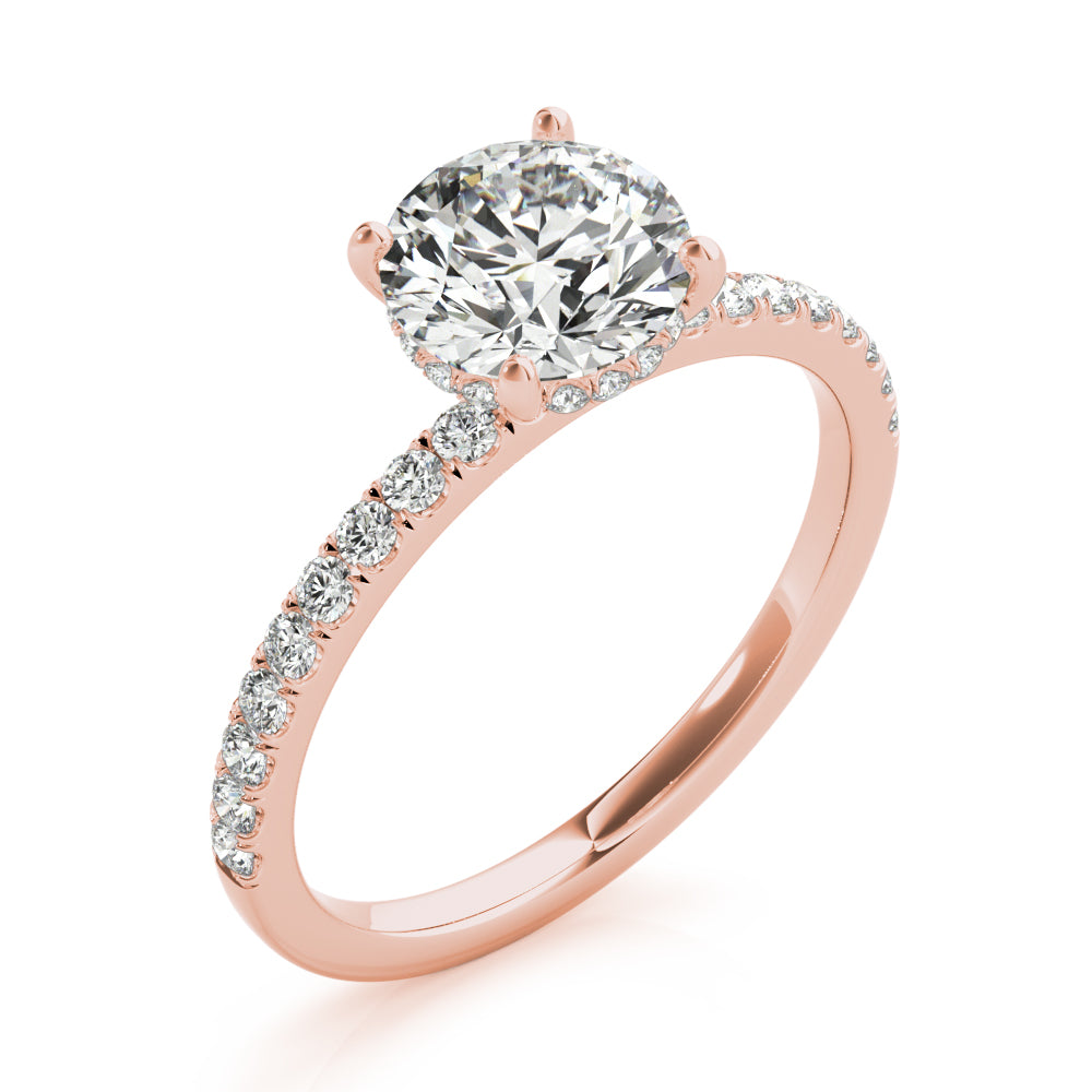 Engagement Solitaire Ring 0.75 Ct Diamond Wedding Ring In 14K Rose White & Yellow Gold