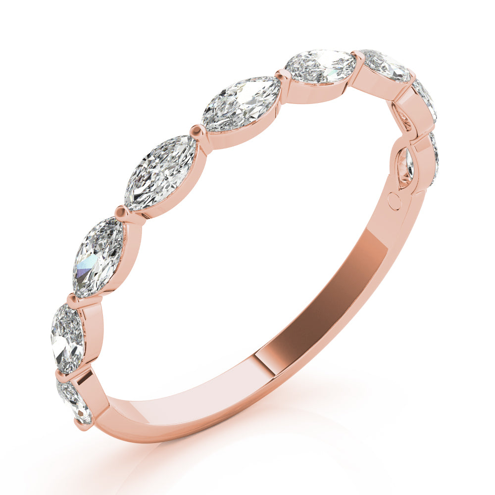 5/8 Ct Brilliant Cut Marquise FG/VVS1 Diamond Wedding Band In 14K Gold