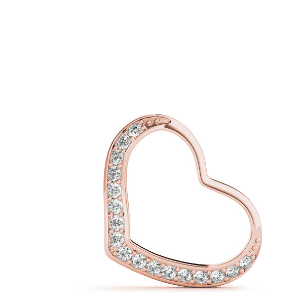 1/10 Ct Brilliant Diamond Heart Pendant In 10K Solid Gold With Chain