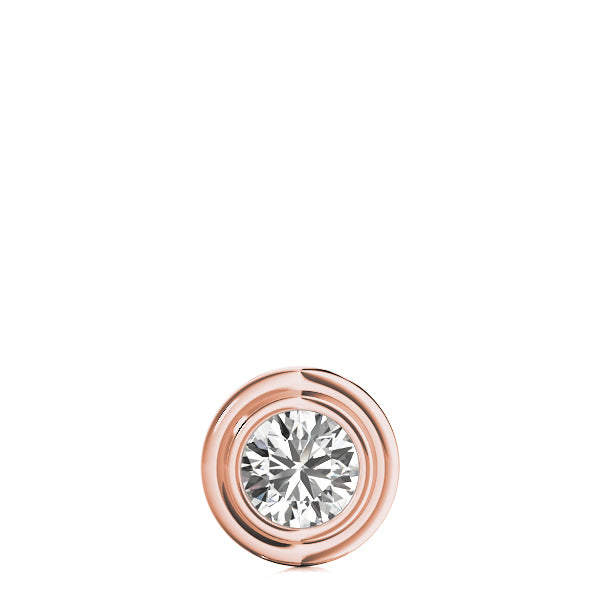 0.50Ct Bezel Set Diamond Pendant Necklace In 14K Solid Gold