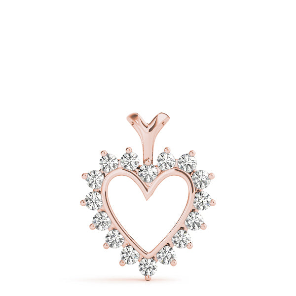 1/3 CT Diamond Heart Shape Pendant In 14K Gold With 18" Box Chain