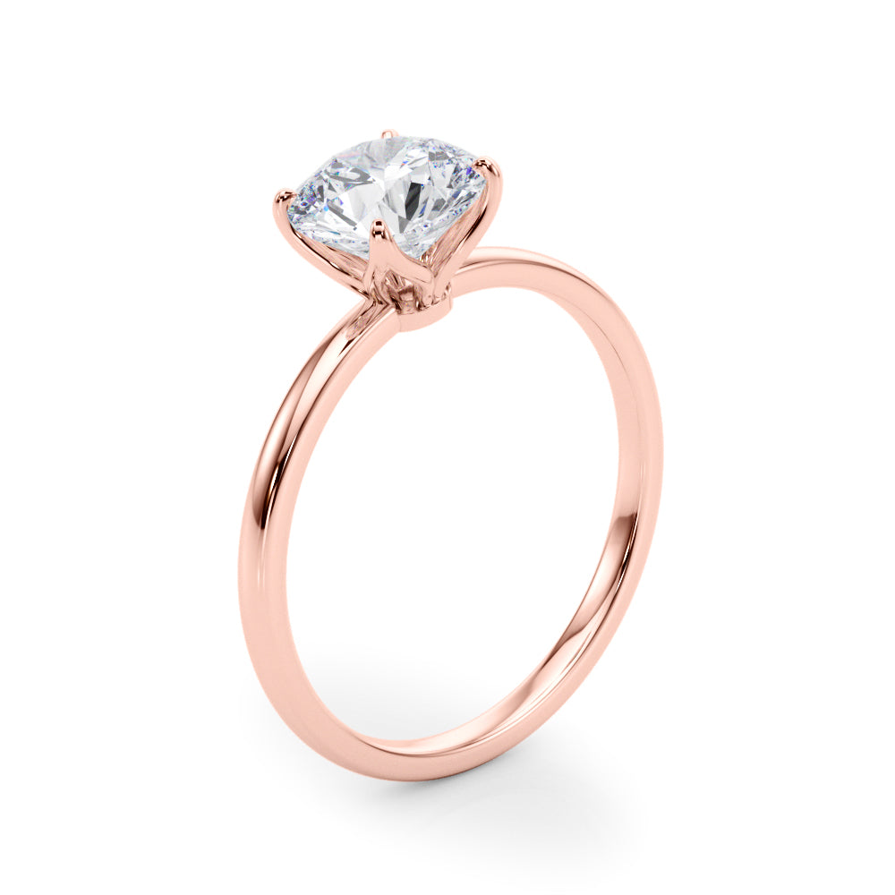 0.50Ct Solitaire Engagement Ring In 14K White/ Rose & Yellow Gold Jewelry