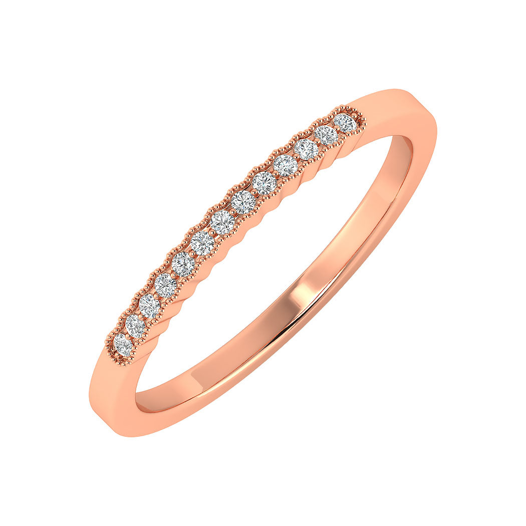 0.07 Ct Diamond 14K Gold Wedding Band Women Jewelry