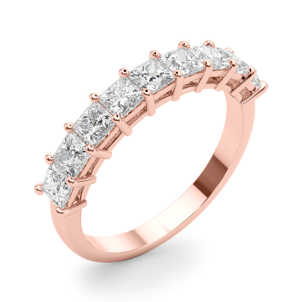 1.00 Ct Princess Diamond Wedding Band In 14K Gold