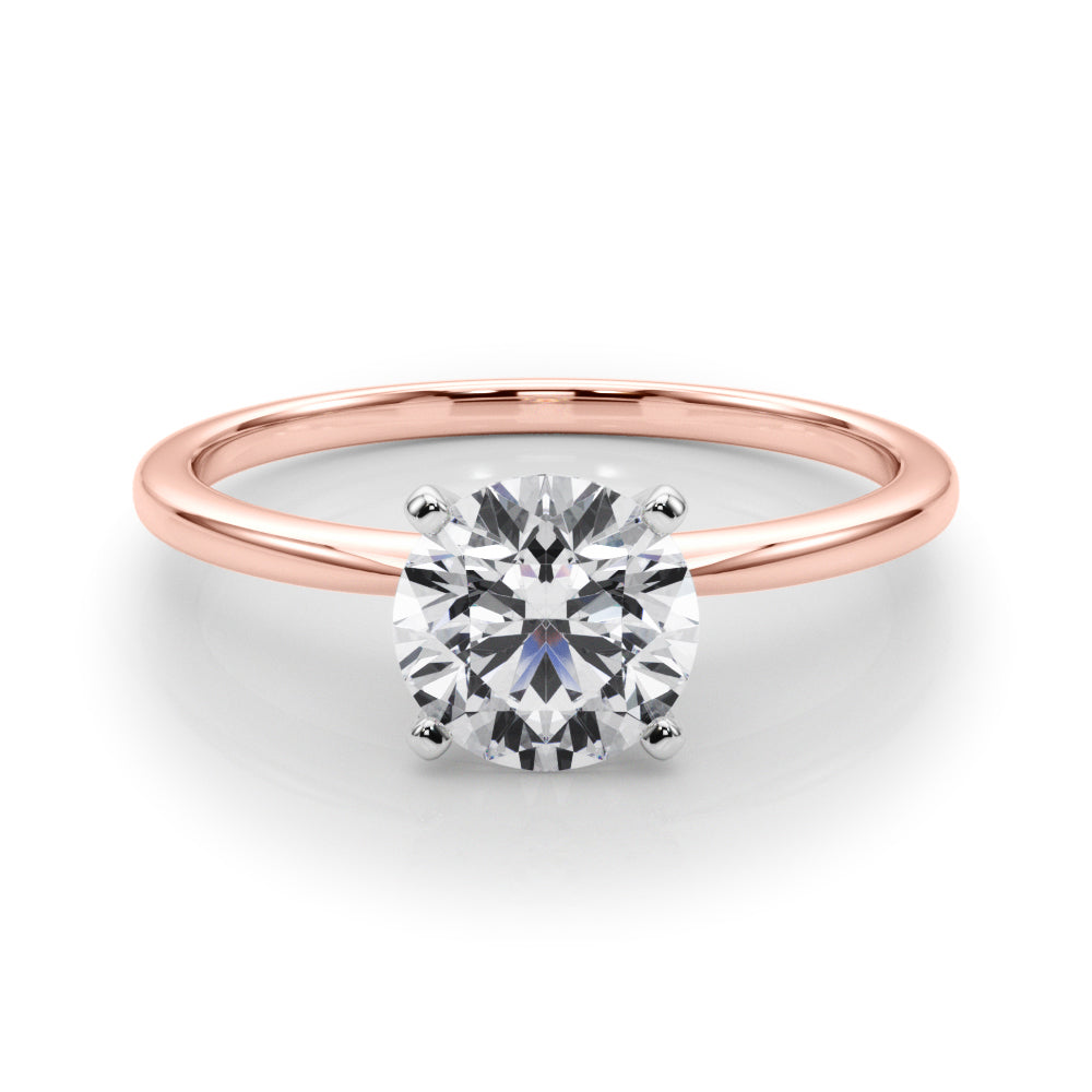 0.50Ct D/VVS1 Moissanite Solitaire Engagement Rings In 14K Gold