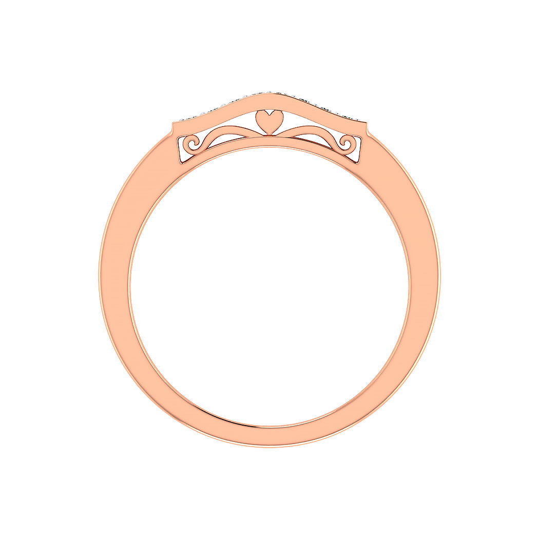 0.08 Ct Diamond 14K Gold Wedding Band Women Jewelry