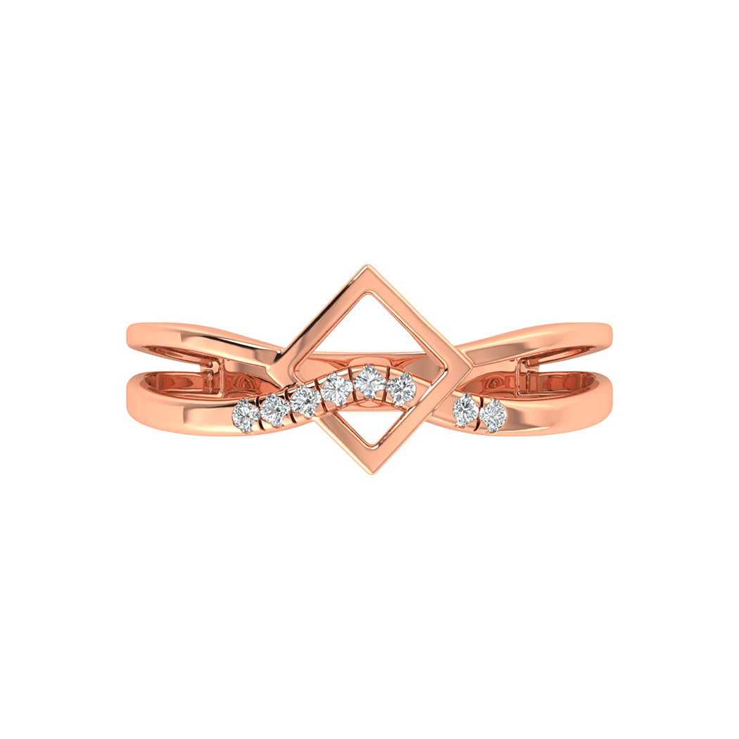 0.07Ct Diamond 14K Gold Wedding Engagement Band Women Jewelry