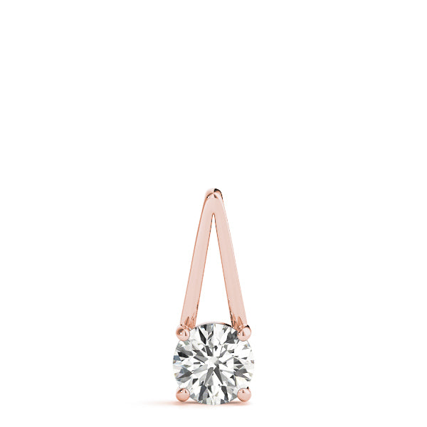 0.65CT FG/VVS1 Lab Grown Diamond 14K Gold Pendant Necklace With 18" Gold Plated 925 Sterling Silver Chain