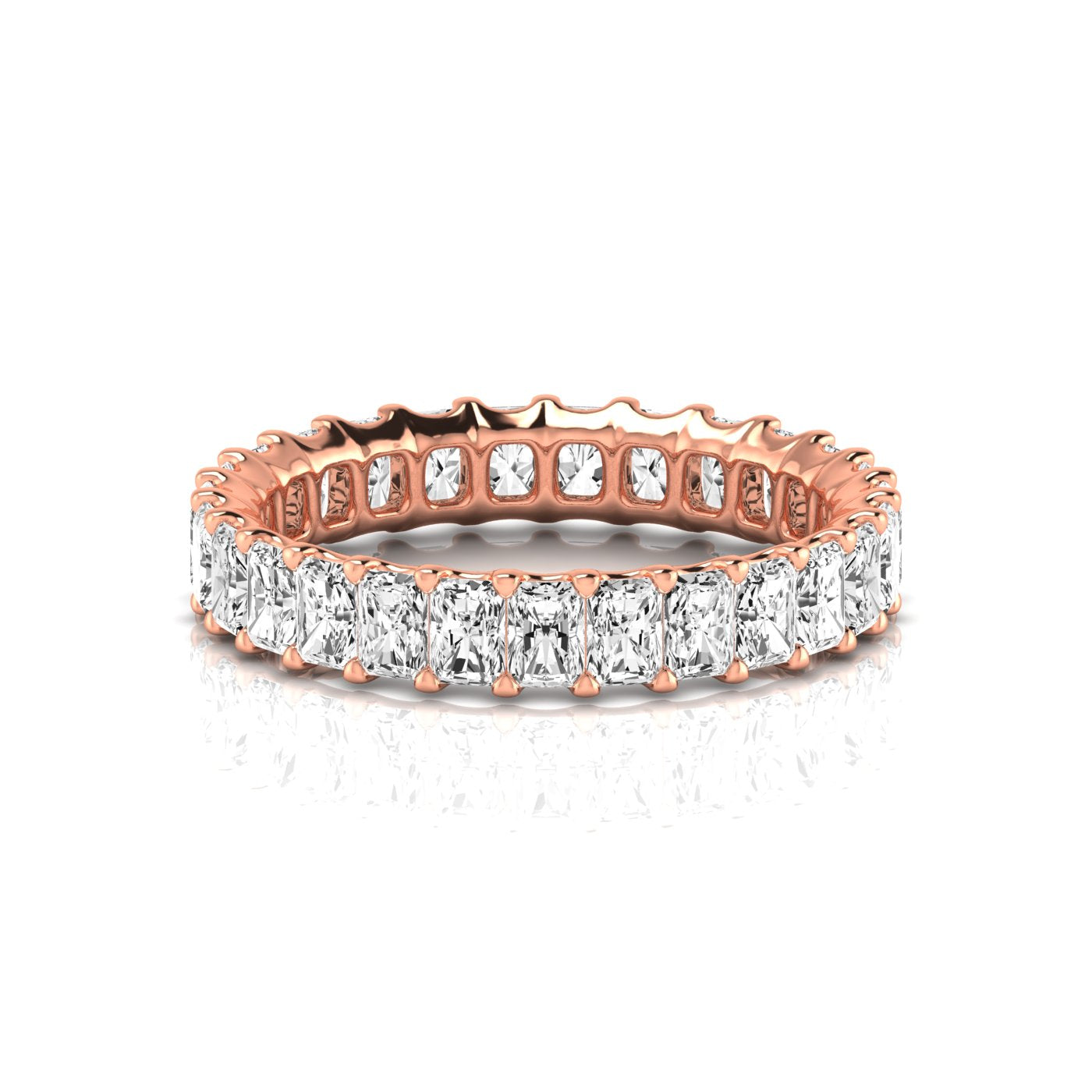 2.50 Ct Radiant Cut Lab Grown Diamond Eternity Band in 14K Gold – Full Eternity Design
