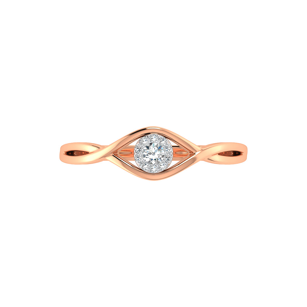 KohinoorGems 0.07Ct Halo Diamond Wedding Band In 14K Solid Gold Women Jewelry