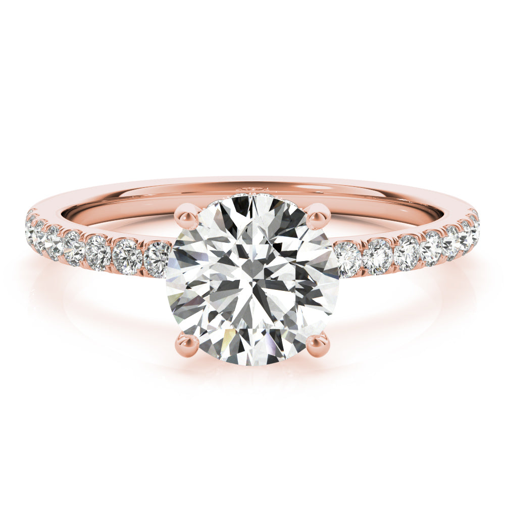 Engagement Solitaire Ring 0.75 Ct Diamond Wedding Ring In 14K Rose White & Yellow Gold