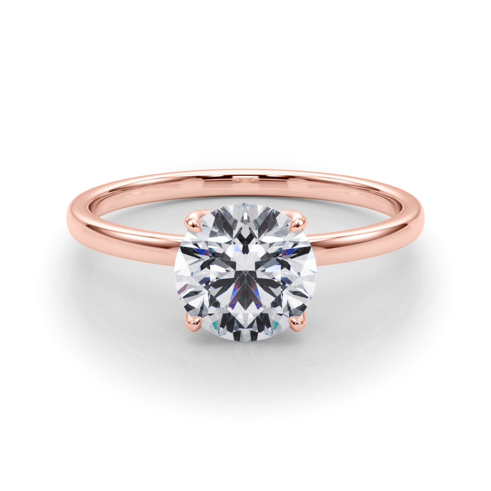 0.50Ct Solitaire Engagement Ring In 14K White/ Rose & Yellow Gold Jewelry