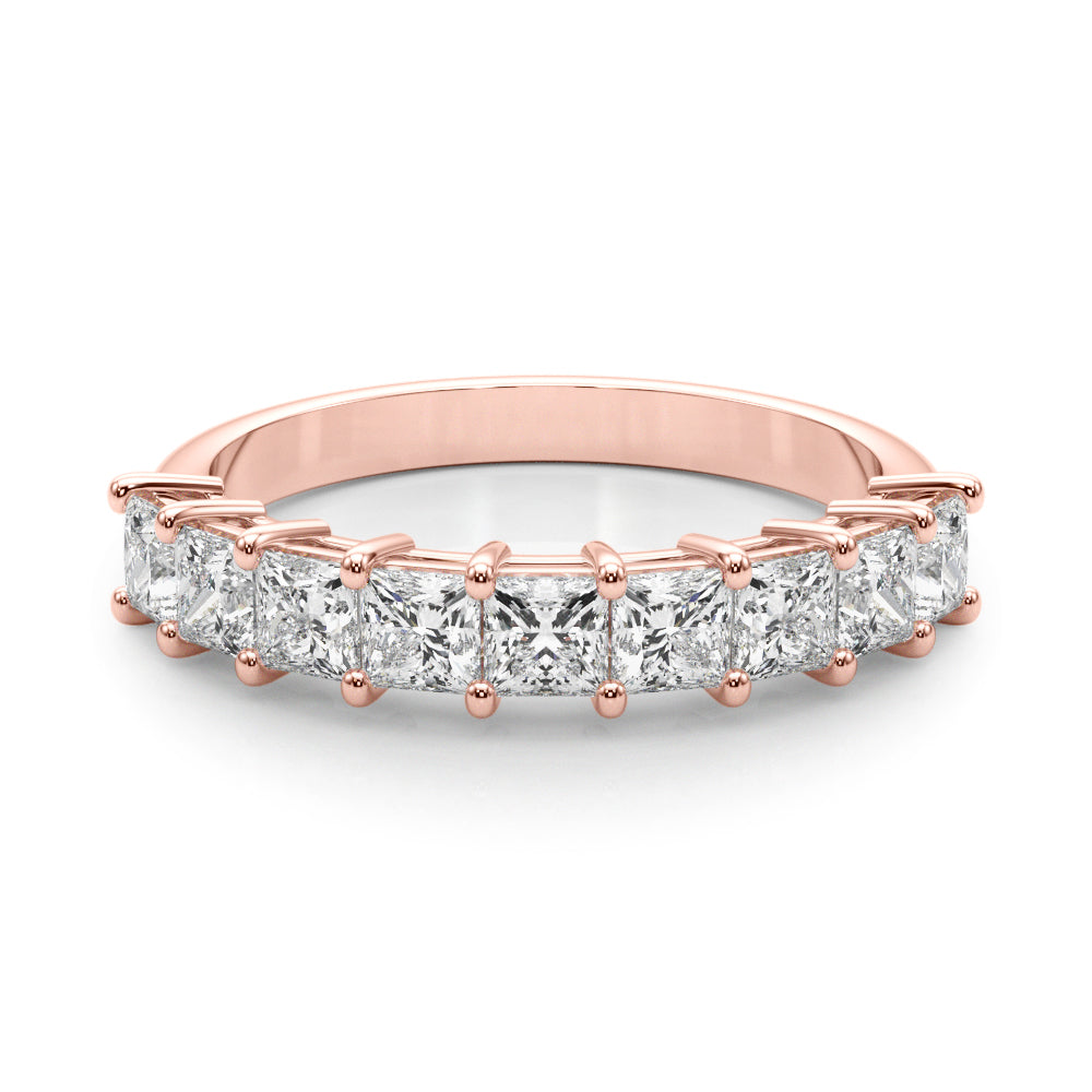 1.00 Ct Princess Diamond Wedding Band In 14K Gold