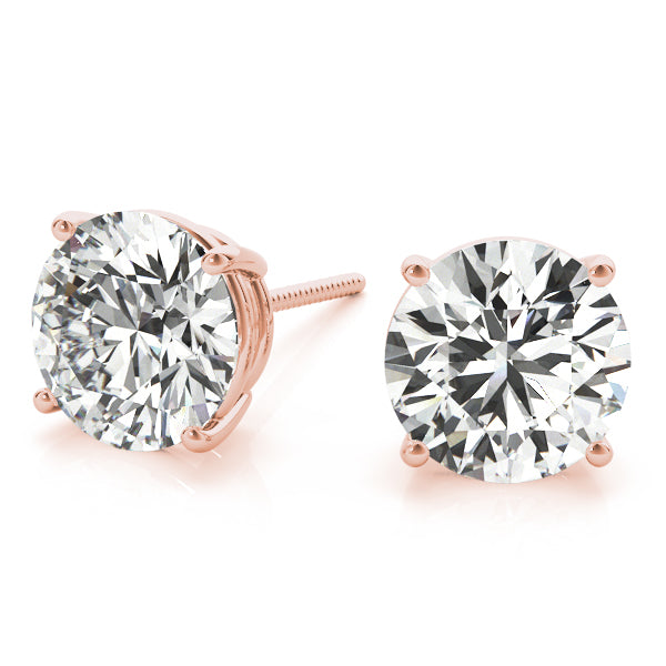 0.65CT Lab Grown Diamond Stud Earrings 14K Gold Screw Back Jewelry