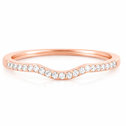 0.10 Ct Natural / Lab Grown Diamond Wedding Band – 14K Rose Gold