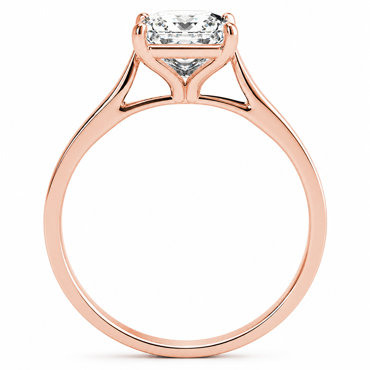 0.75CT Princess Cut Bridal Set Engagement Wedding Ring In 14K Rose Gold