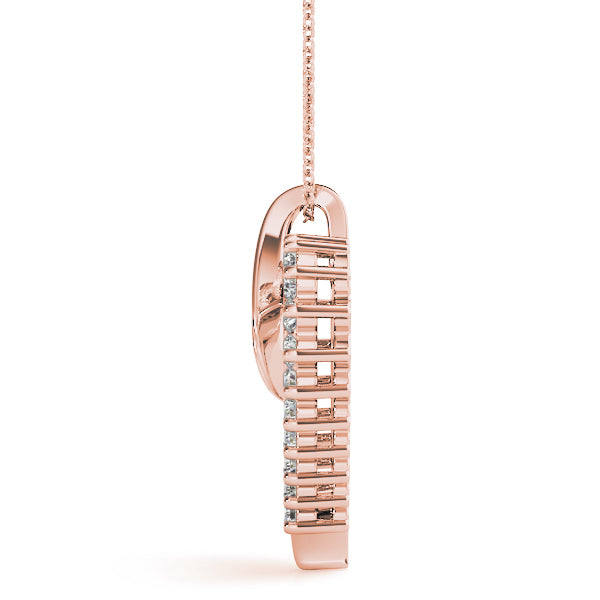 Heart Pendant 0.25 Ct Diamond Chain Necklace In 14K Gold