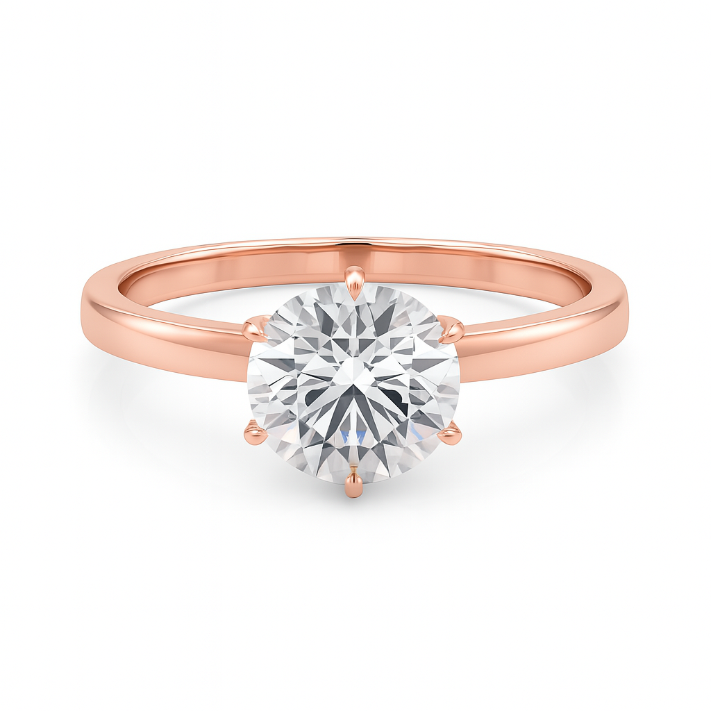Classic 0.33 Ct Round Diamond Solitaire Ring in 14K Gold