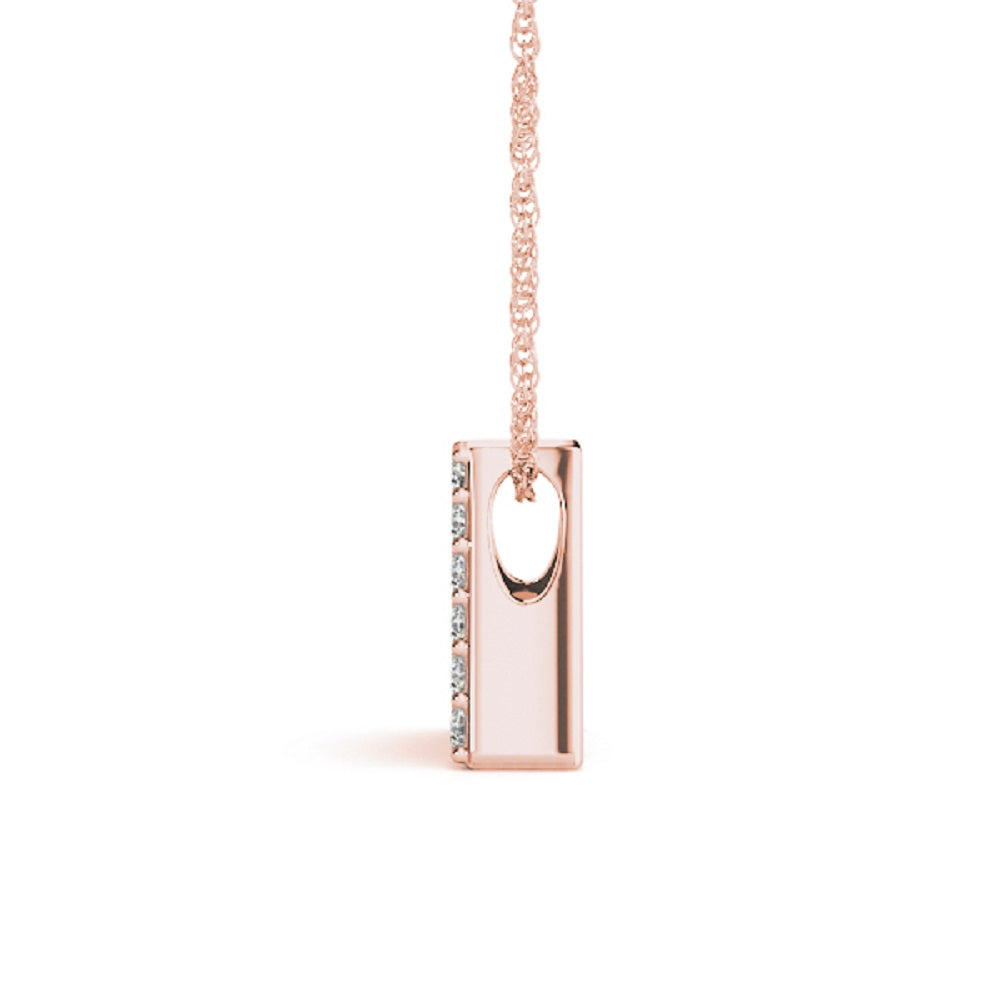 “A” Initial 0.07 CT Diamond Pendant Necklace in 14K Gold – With 18" Box Chain