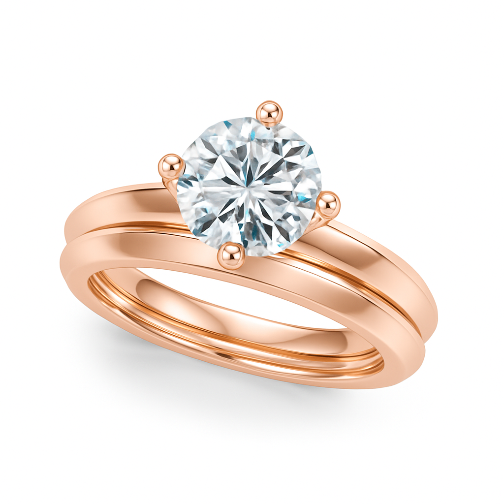 1/2 Ct Brilliant Diamond Solitaire Engagement Ring In 14K Gold