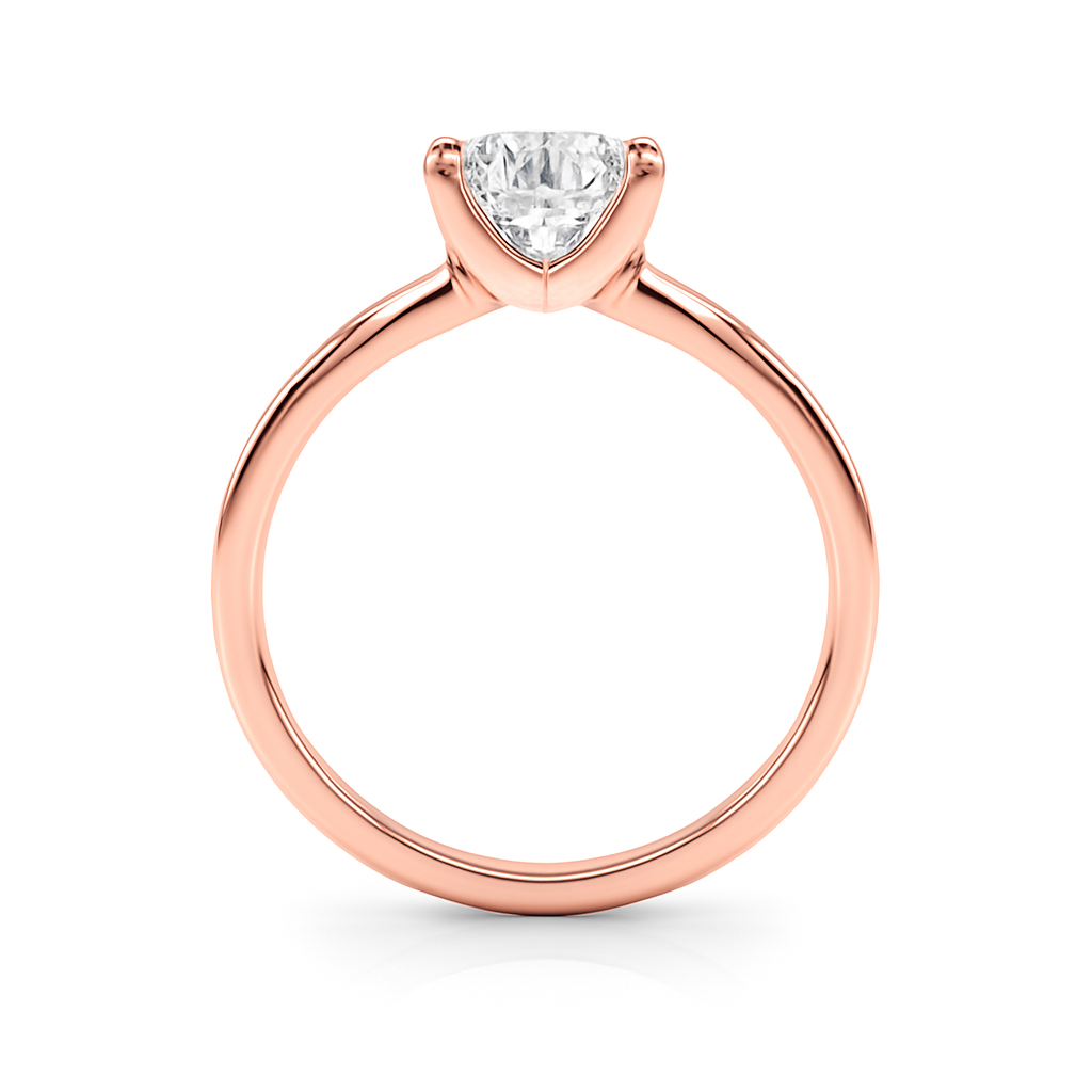KohinoorGems Classic 1/2 Ct Round Solitaire Lab Grown Diamond Ring in 14K White/ Yellow And Rose Gold – Timeless 4-Prong Elegance