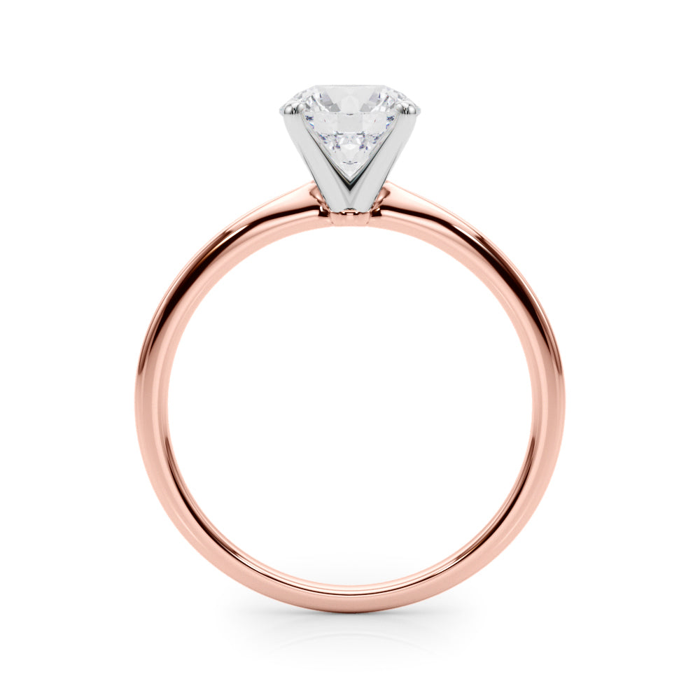0.50Ct D/VVS1 Moissanite Solitaire Engagement Rings In 14K Gold