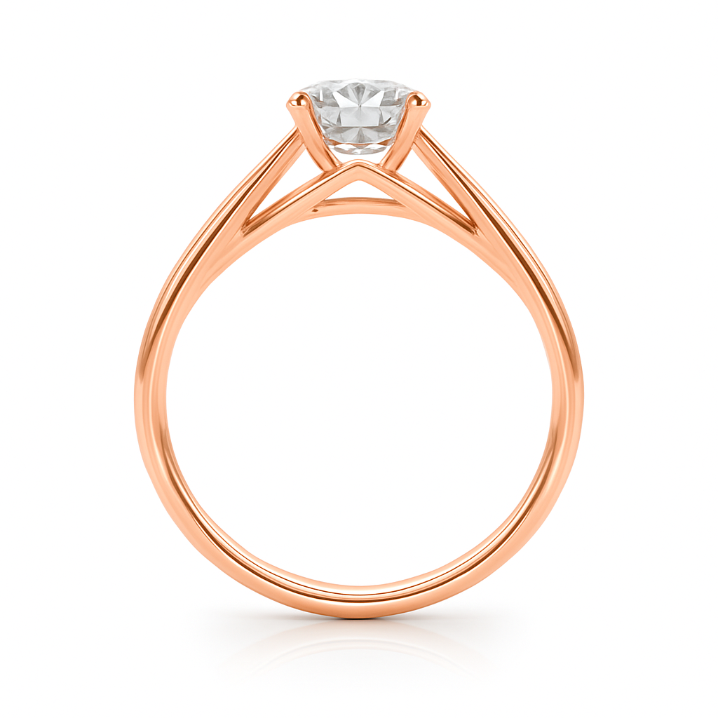 Elegant 0.33 Ct Round Moissanite Solitaire Ring in 14K Gold – 4-Prong Classic Setting