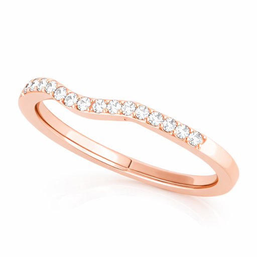 0.10 Ct Lab Grown Diamond Wedding Band – 14K Rose Gold (FG/VVS1)