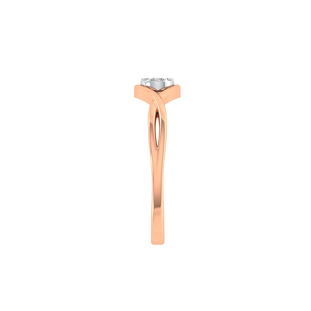 KohinoorGems 0.07Ct Halo Diamond Wedding Band In 14K Solid Gold Women Jewelry