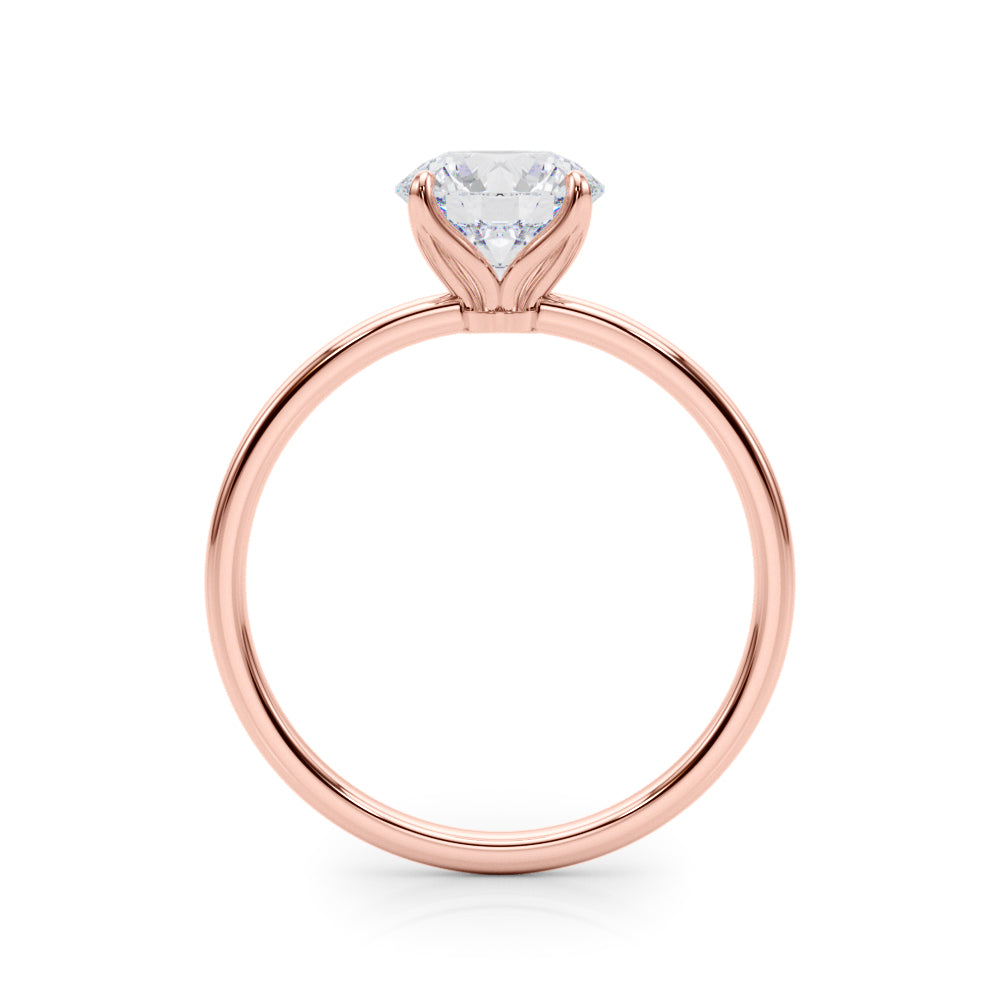 0.50Ct Solitaire Engagement Ring In 14K White/ Rose & Yellow Gold Jewelry